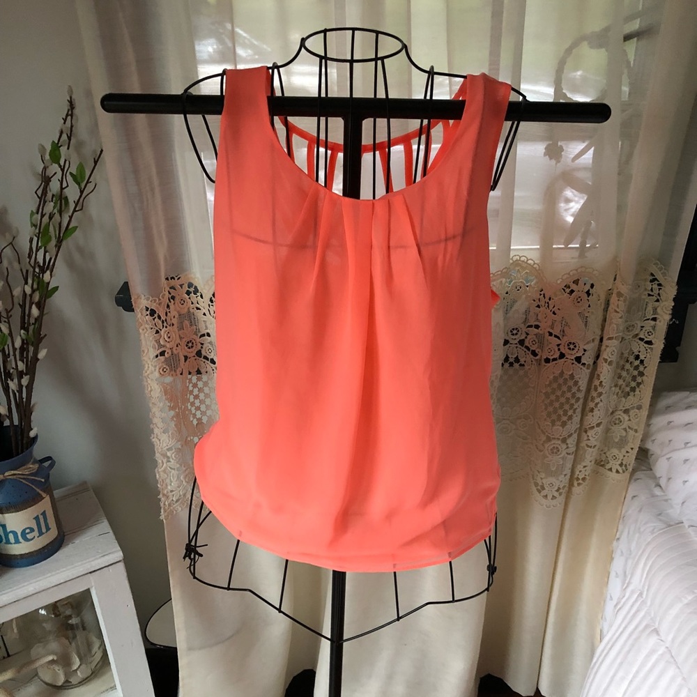 EM coral strappy tank top